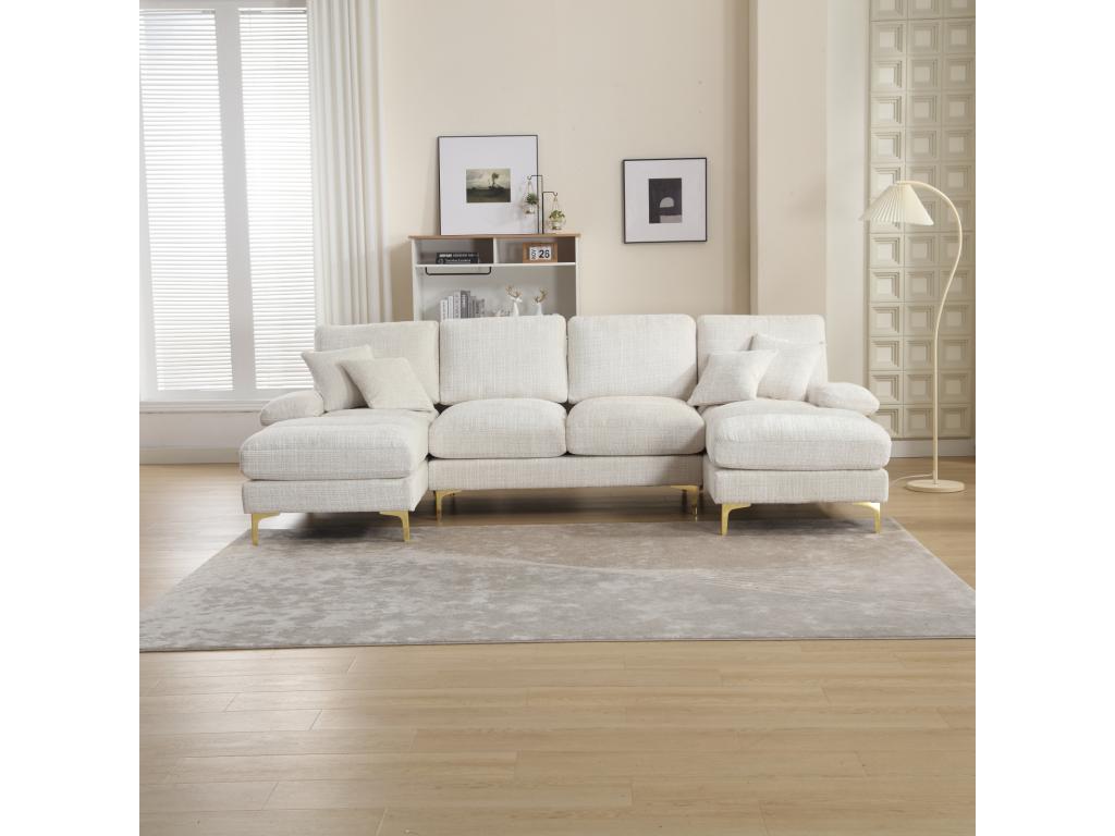 Sofa - Wood - Beige - 136x88 cm