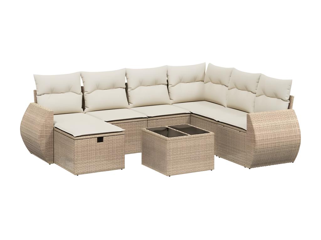 Outdoor Patio Set - Résine - Beige