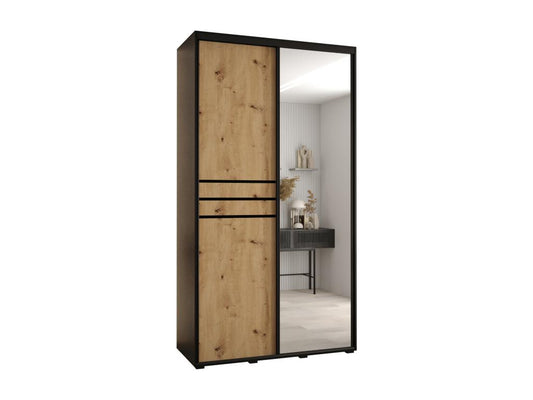 Wardrobe - Engineered Wood, Wood - Brown / Black