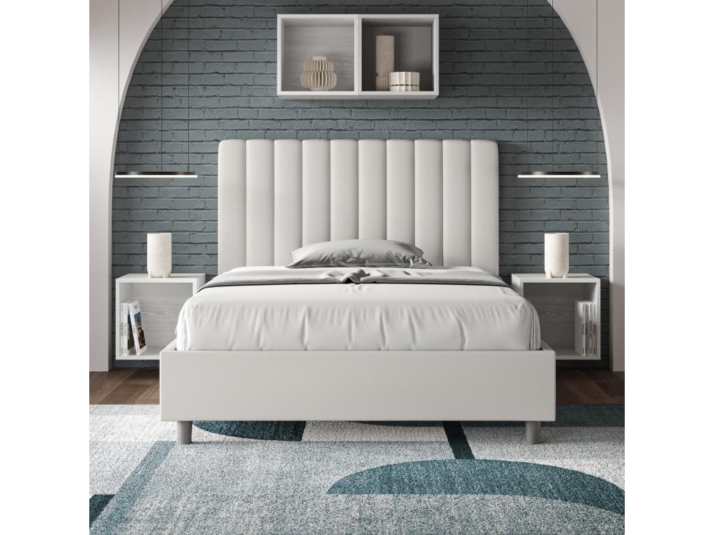 Storage Bed - Panneau De Particule, Synderme, - White - 120x200 cm