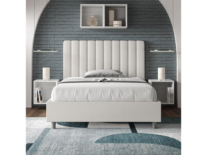 Storage Bed - Panneau De Particule, Synderme, - White - 120x200 cm