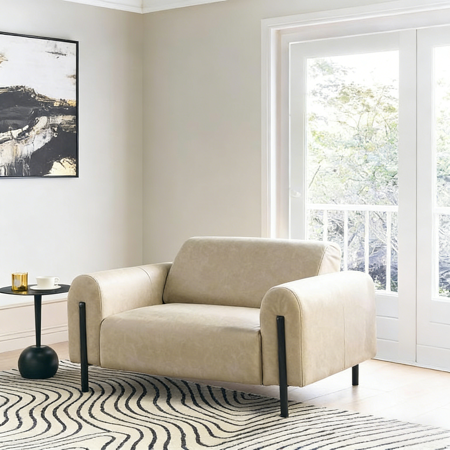 Armchair - Polyester - Beige