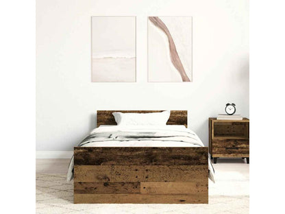 Bed Frame - Engineered Wood, Wood - Brown - 100x200 cm