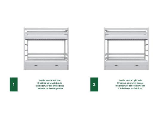 Bed - Pin - Gray - 80x190 cm