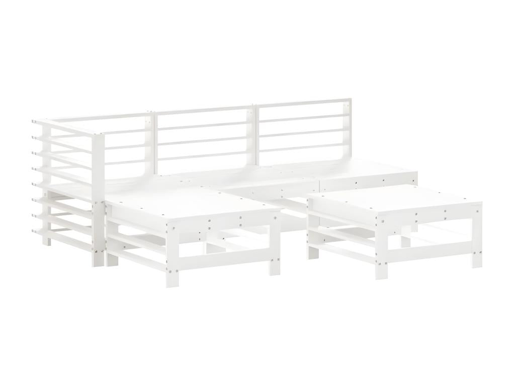 Outdoor Patio Set - Wood - White