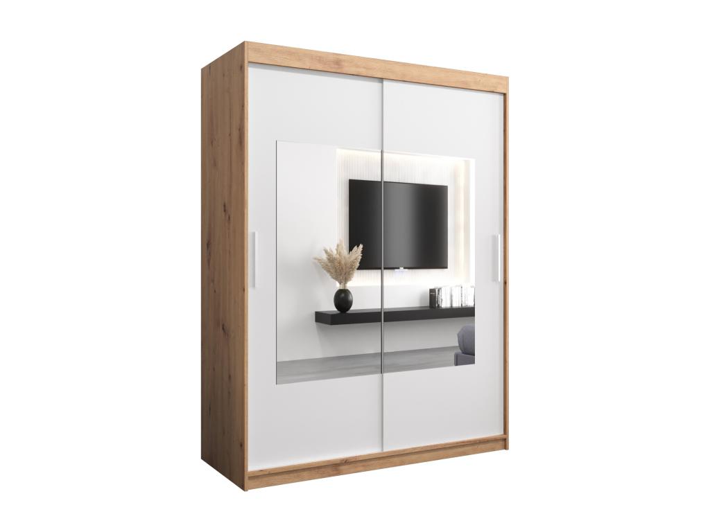 Wardrobe - Panneau De Particule - Silver / White / Brown
