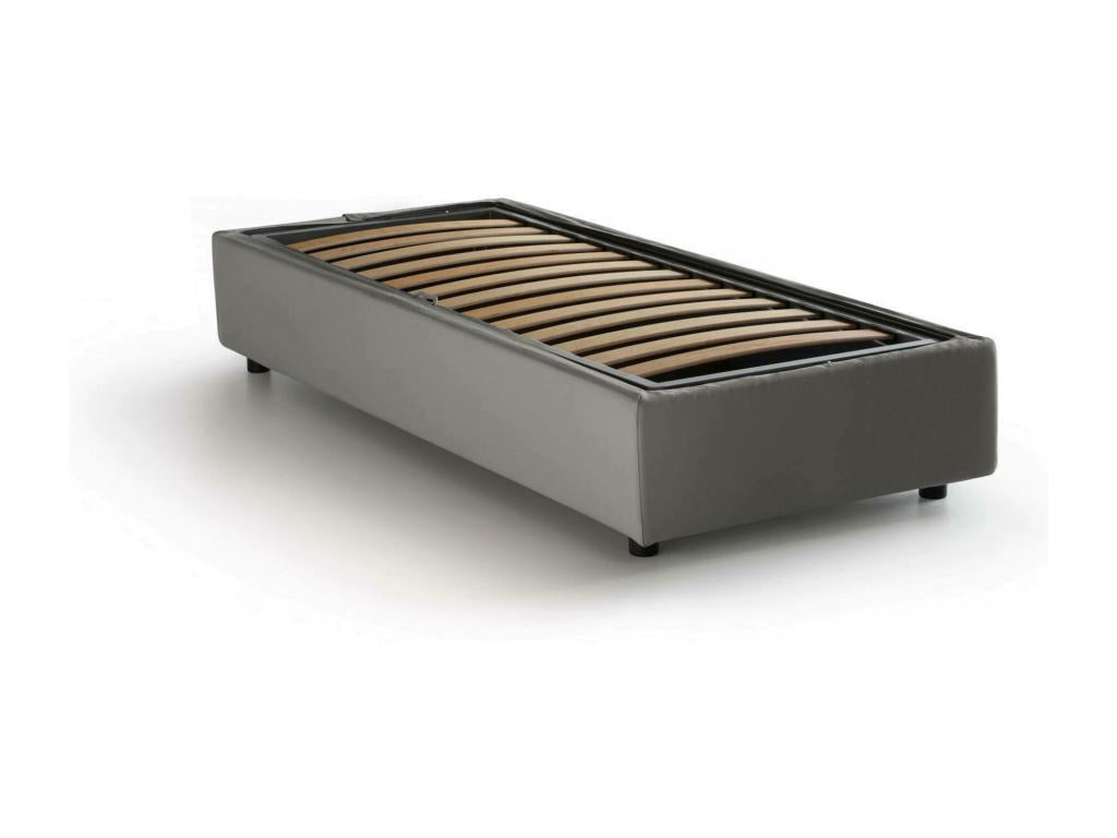 Storage Bed - Engineered Wood, Wood - Gray - 80x200 cm