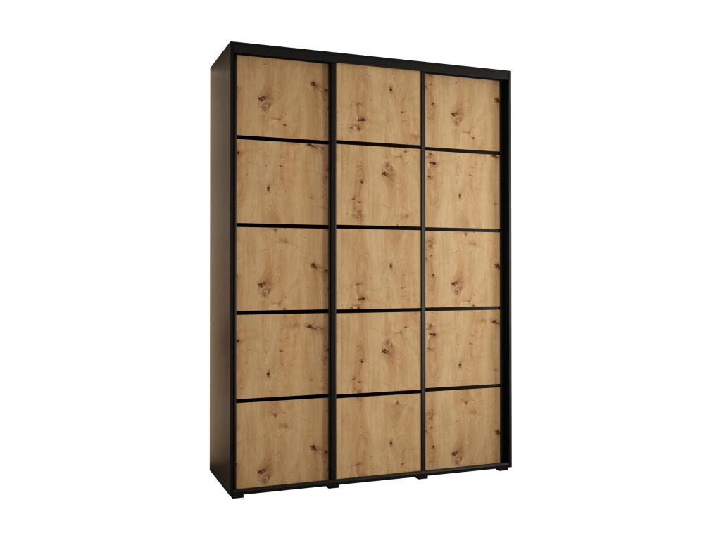 Wardrobe - Engineered Wood, Wood - Natural / Black