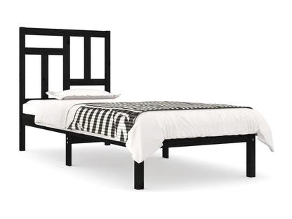 Bed Frame - Wood - Black - 70x190 cm