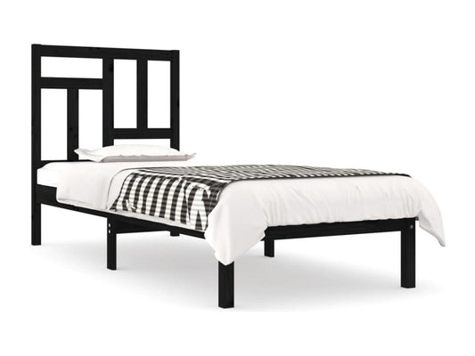 Bed Frame - Wood - Black - 70x190 cm