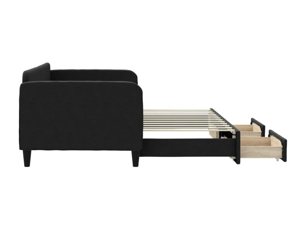 Daybed - Wood - Black - 90x200 cm