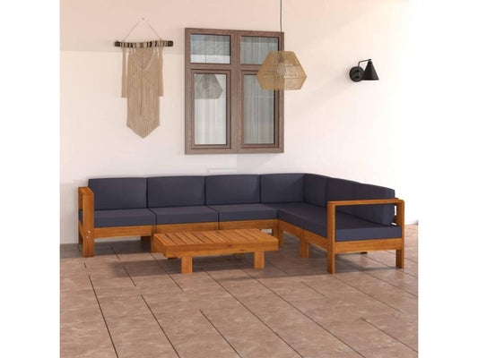 Outdoor Patio Set - Wood - Gray