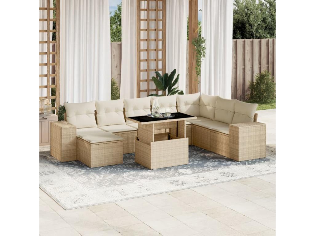 Outdoor Patio Set - Résine - Brown