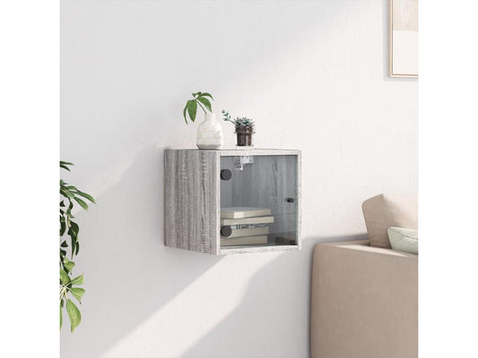 Nightstand - Wood - Gray - 37x35 cm