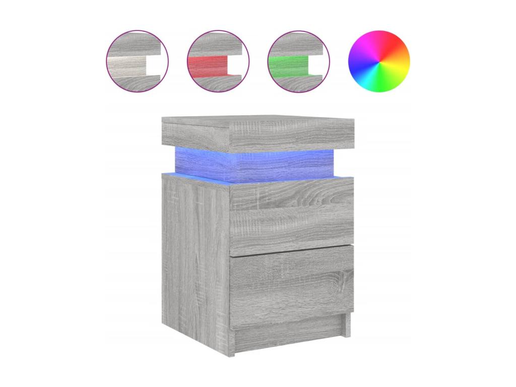 Nightstand Set - Wood - Gray - 39x55 cm