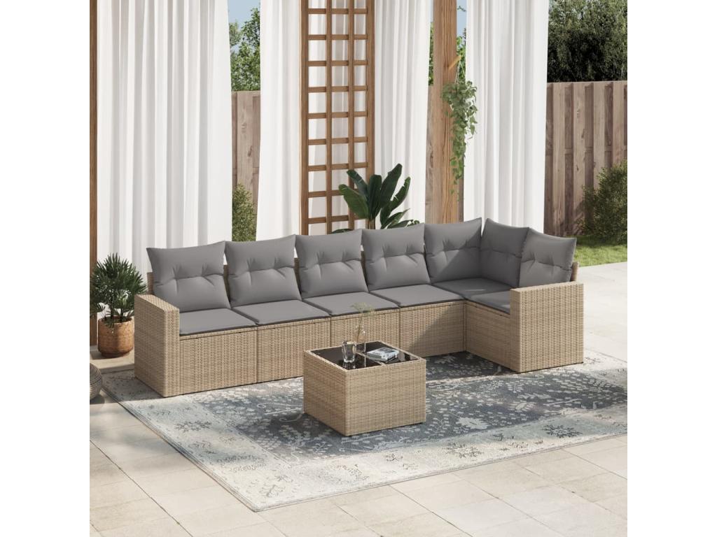 Outdoor Patio Set - Résine - Beige
