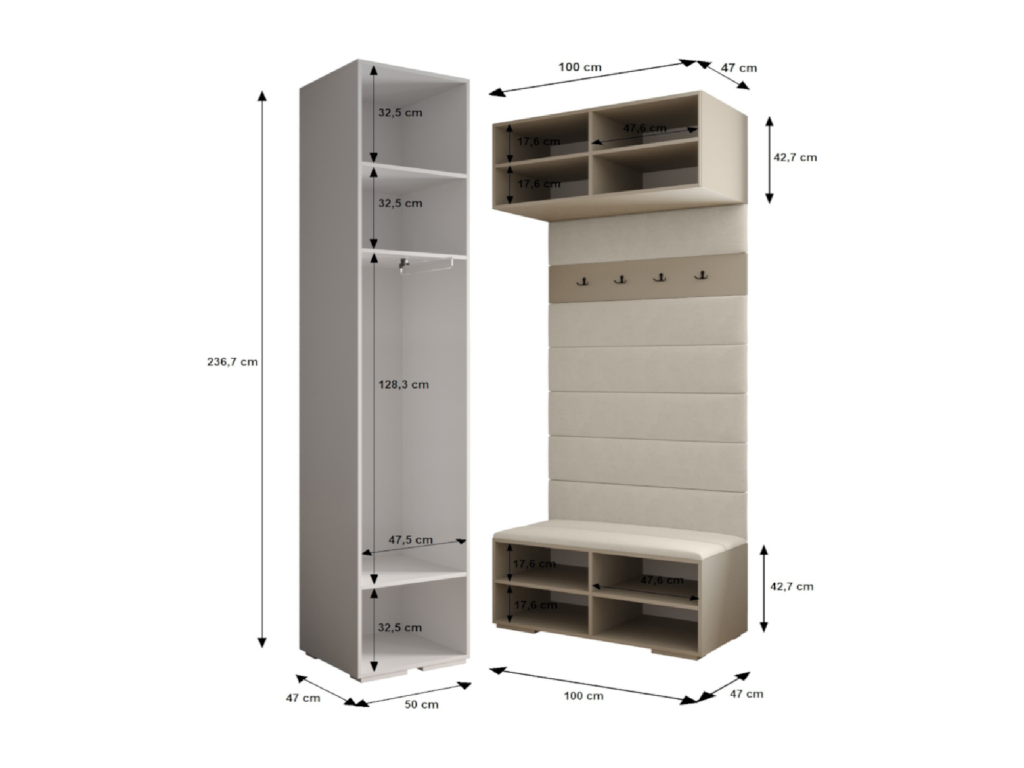 Home Furniture - Panneau De Particule - White / Gold / Black