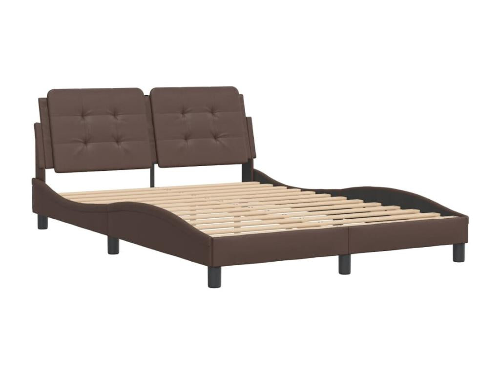 Bed Frame - Fourrure Synthétique - Brown - 140x200 cm