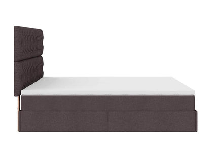 Bed Frame - Polyester - Brown - 200x200 cm