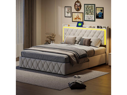 Headboard - Velvet - Beige - 160x200 cm