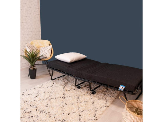 Bed - Polyester - Gray - 90x190 cm