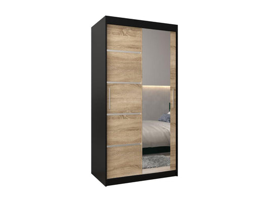 Wardrobe - Engineered Wood, Wood - Silver / Beige / Black