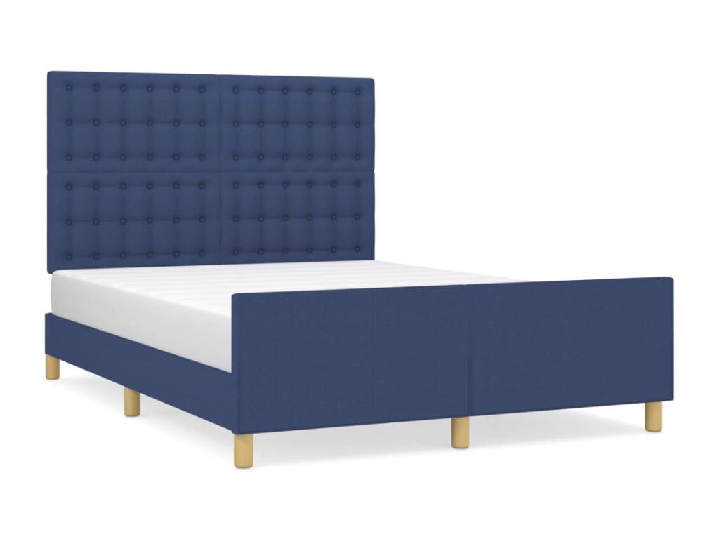 Bed Frame - Wood - Blue - 140x190 cm