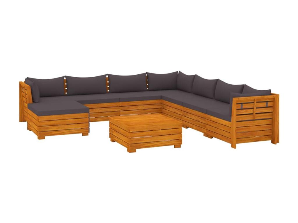 Outdoor Patio Set - Wood - Brown - 68x60 cm