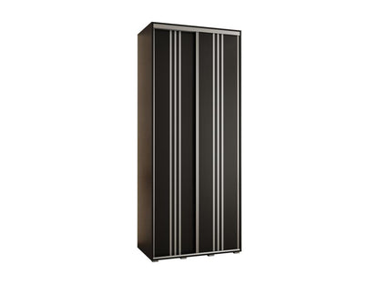 Wardrobe - Engineered Wood, Wood - Silver / Black
