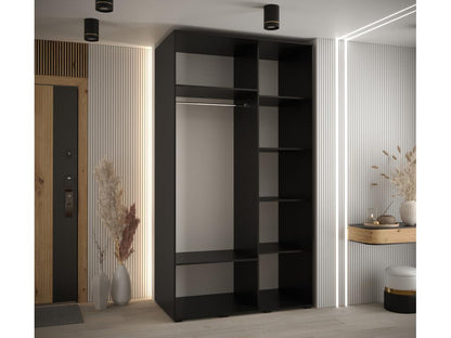 Wardrobe - Engineered Wood, Wood - Silver / Black