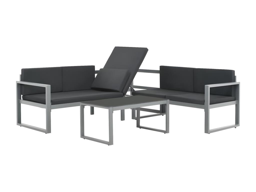 Outdoor Patio Set - Aluminum - Black