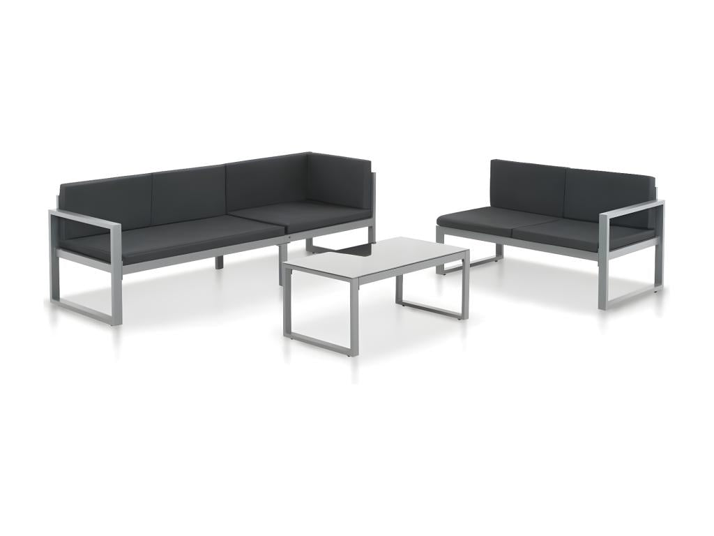 Outdoor Patio Set - Aluminum - Black