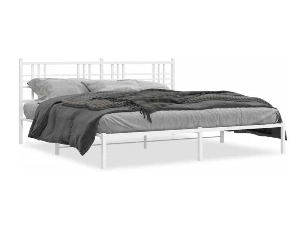 Bed Frame - Steel - White - 180x200 cm