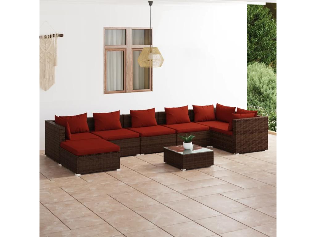 Outdoor Patio Set - Résine - Brown