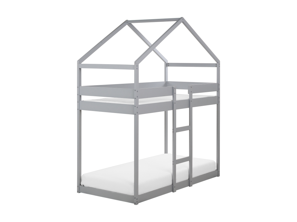 Bed - Wood - Gray - 90x200 cm