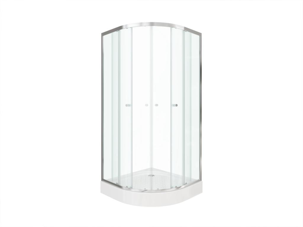 Shower Screen - Tempered Glass, Aluminum - Silver - 90x190 cm