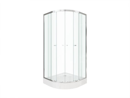 Shower Screen - Tempered Glass, Aluminum - Silver - 90x190 cm