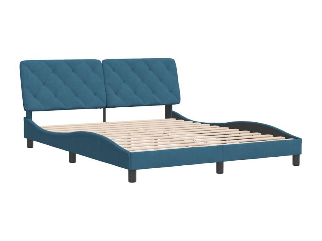 Bed Frame - Wood - Blue - 160x200 cm