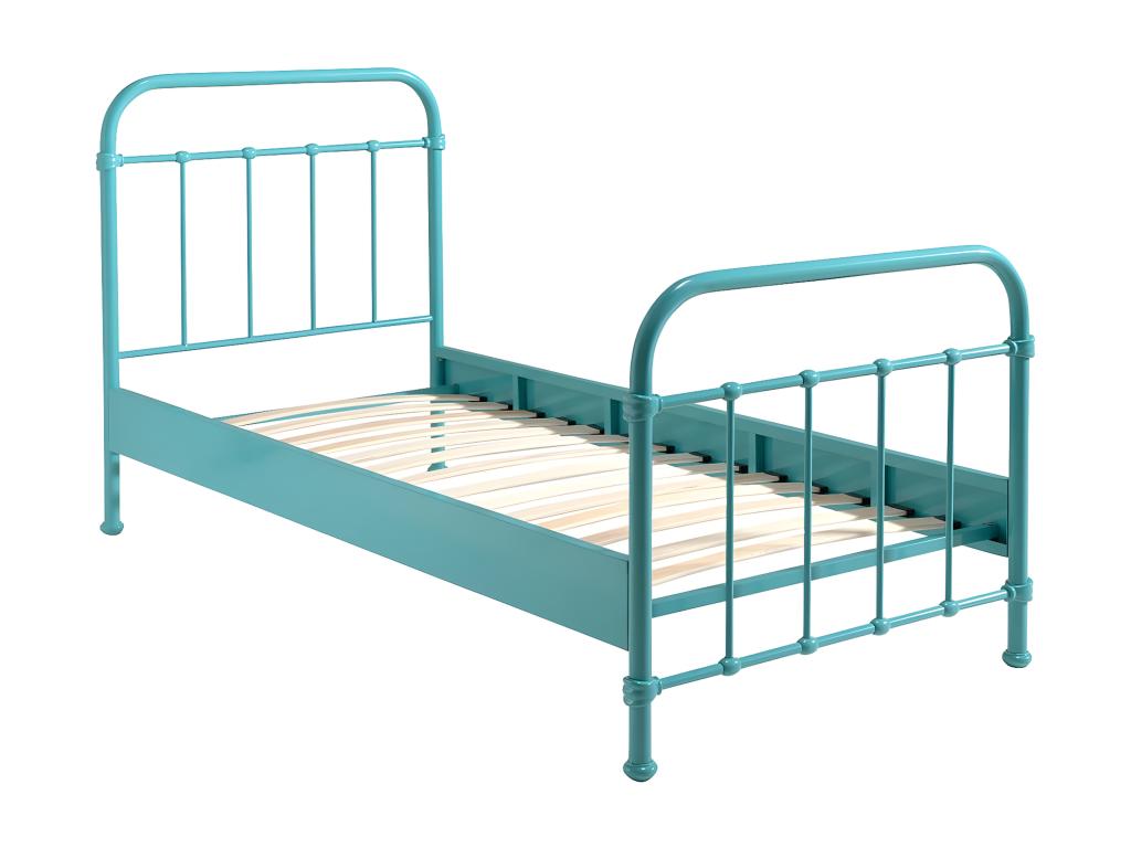 Bed - Metal - Blue - 90x200 cm