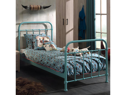 Bed - Metal - Blue - 90x200 cm