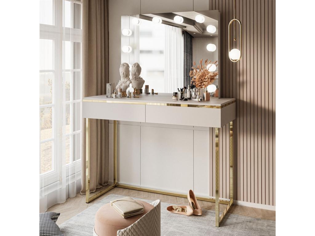 Mirror - Engineered Wood, Wood - Beige