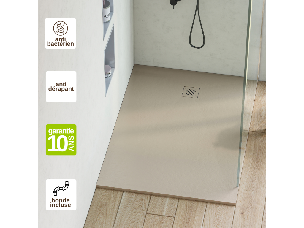 Shower Tray - Résine - Beige