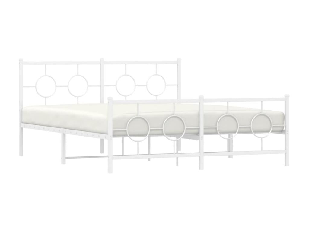 Bed Frame - Steel - White - 150x200 cm