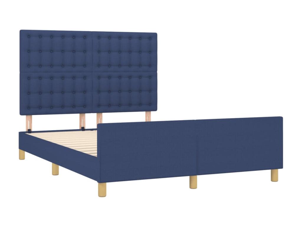 Bed Frame - Wood - Blue - 140x190 cm