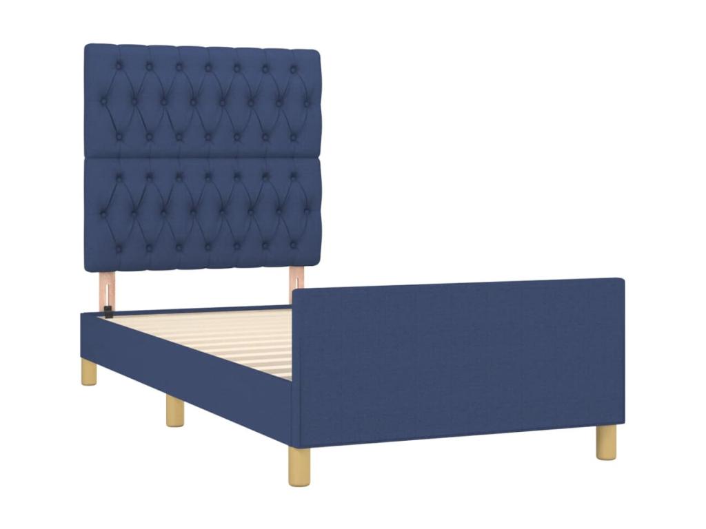 Bed Frame - Polyester - Blue - 100x200 cm