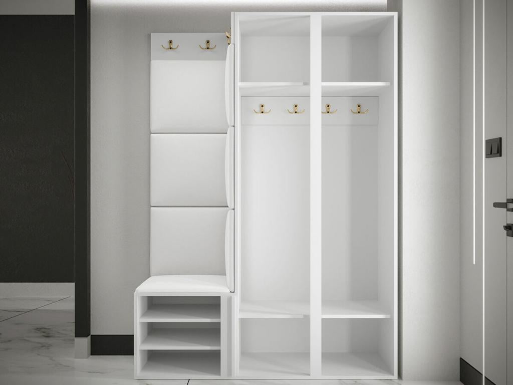 Home Furniture - Engineered Wood, Wood, Leather - Black - 116x46 cm