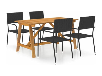 Outdoor Dining Set - Wood - Gray