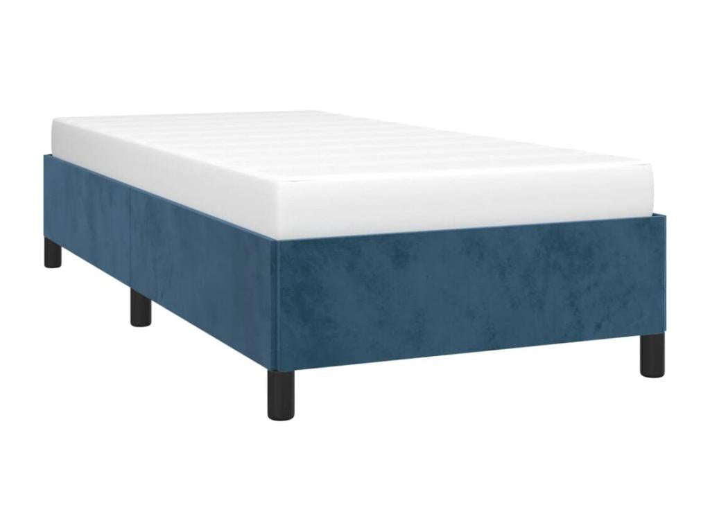 Bed Frame - Velvet - Blue - 80x200 cm