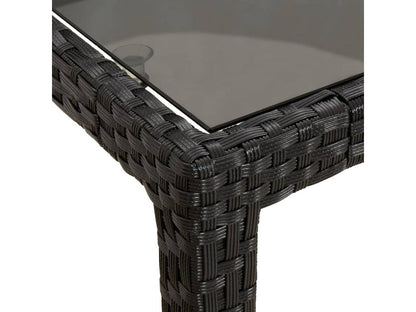 Outdoor Dining Set - Rattan - Black
