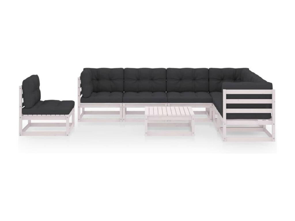 Outdoor Patio Set - Wood - White